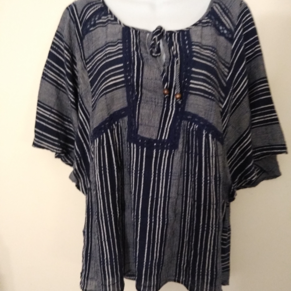 Figueo AE Flower boho style top 100 percent cotton